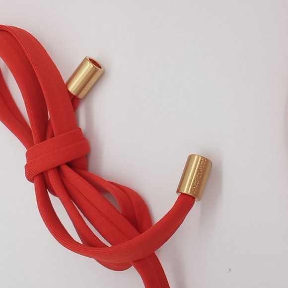 Vince Camuto Serengeti Logo-Ring Cutout Halter Bikini Swim Top Red Sunset S - Picture 8 of 15